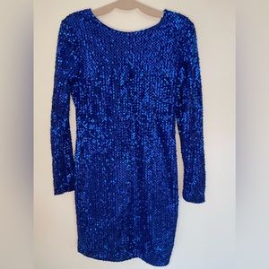 Blue sequin dress